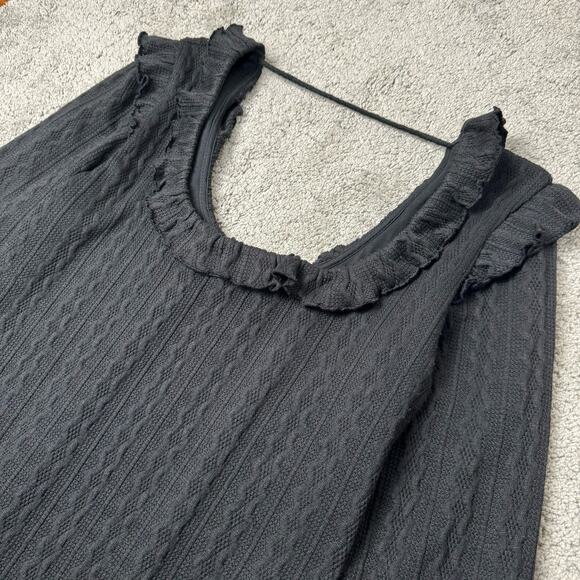 19 Cooper Ruffle Long Sleeve Knit Dress Black XL Coquette Whimsigoth Romantic - Picture 5 of 13